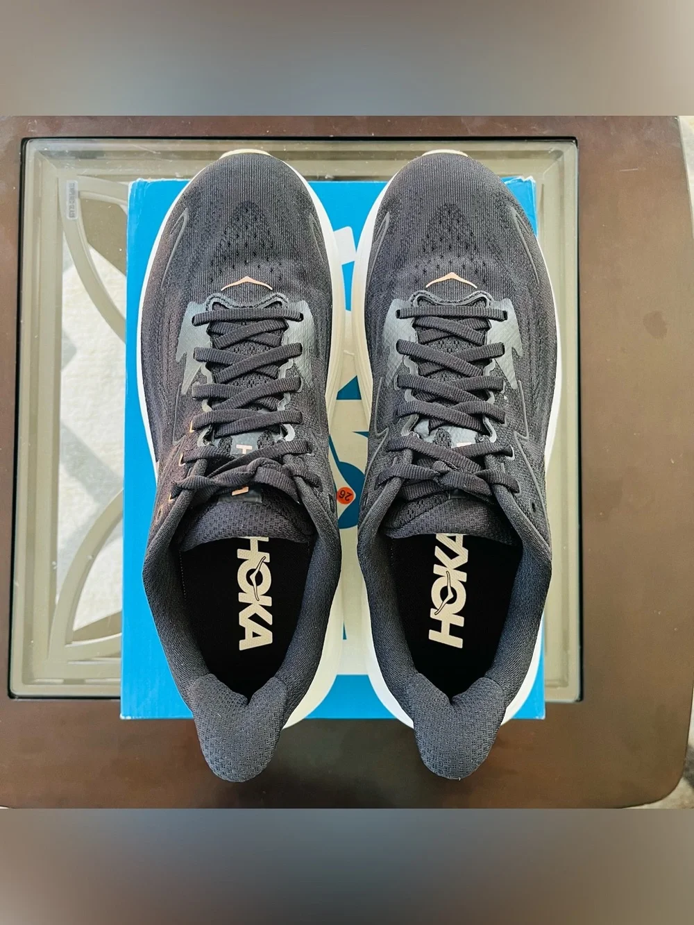 Sz 10 HOKA Clifton 10 Women's Running Shoes Black/Rose Gold 1162031/BRGL